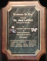 Tradition In Tap Award to Dr. Jeni LeGon