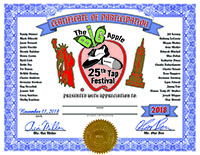 For Teachers Only - The Big Apple Tap Festival - Certificate of Participation